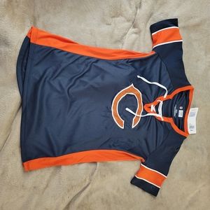 Fanatics Chicago Bears Football Women's Lace-Up V-Neck T Shirt